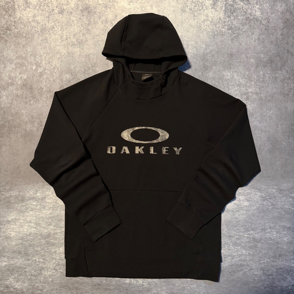 Oakley Static Wave Hoodie Mens Medium Black Hydrolix Performance Pullover M